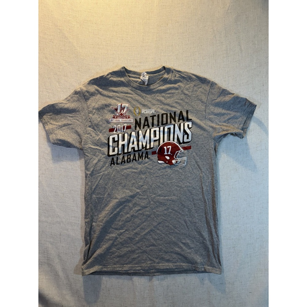 Alabama 2017 National Champions T-Shirt Mens Medium Grey Delta Pro Weight Bama